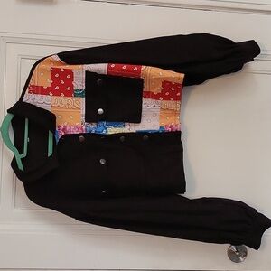 Bandana patchwork cropped oversized boxy button up large lightweight